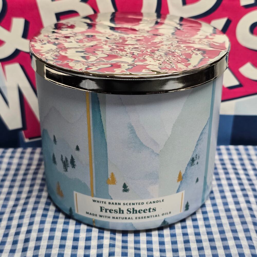 BBW Fresh Sheets Large 3 Wick Candle Home Fragrance Decor